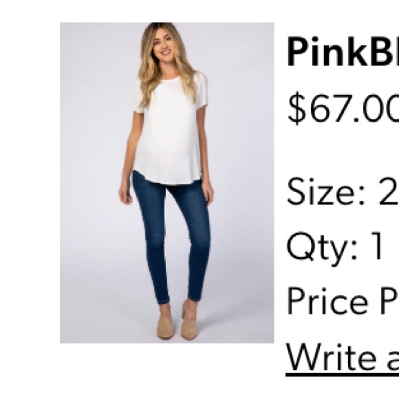 PinkBlush Maternity - Maternity Jeans- Blue Jeans- Worn ONCE! - Picture 3 of 4